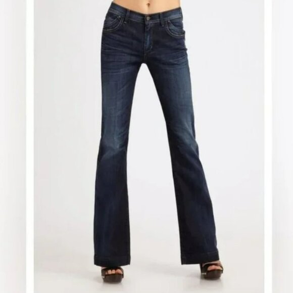 Citizen of‎ Humanity Hutton #251 Stretch High Rise Wide Leg Blue Jeans Size 27 - Picture 1 of 10